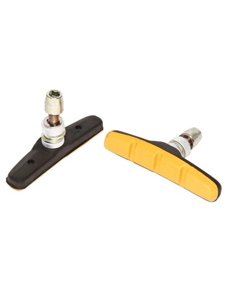 70mm Brake Shoes W/Nut Black/Yellow.